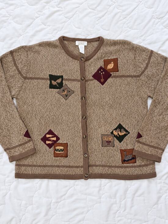 Christopher & Banks Sweaters - Vintage 2002 Christopher & Banks 12 Days of Christmas Cardigan Sweater L